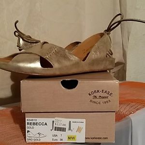 Kork-Ease Rebecca Gold 7 shoes.